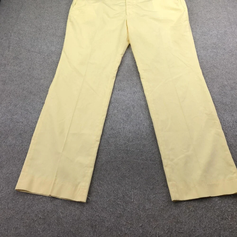 Vintage Orvis Pants Mens 38x32 Yellow Chino Straight Leg Casual Cotton 70s USA